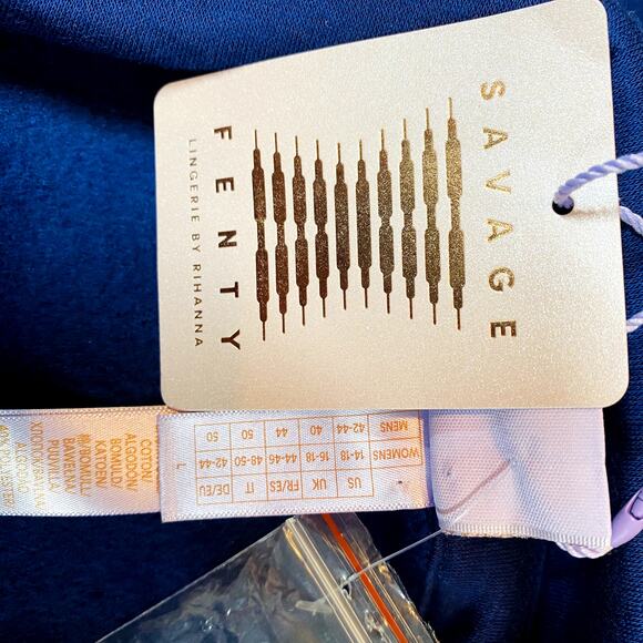 Savage x Fenty Xssential Oversized Button Up Shirt Sweatshirt Blue Casual - 14 - Picture 7 of 7